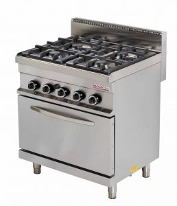 4 Flammen Gasherd mit Elektro-Backofen